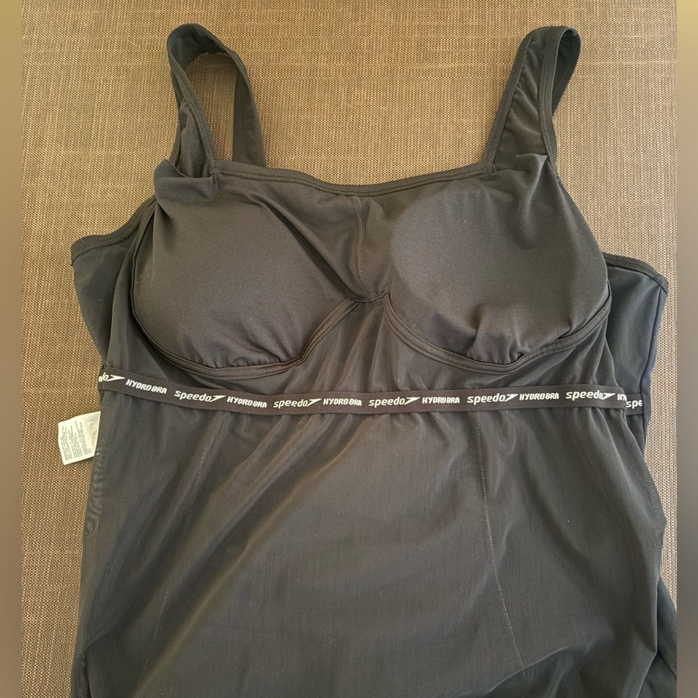 Speedo Endurance Black Shirred Women's Swimsuit Plus Size 24W - Picture 14 of 16